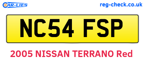 NC54FSP are the vehicle registration plates.