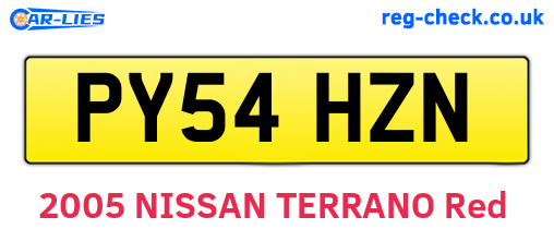 PY54HZN are the vehicle registration plates.