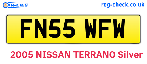 FN55WFW are the vehicle registration plates.