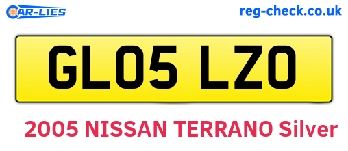 GL05LZO are the vehicle registration plates.