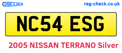 NC54ESG are the vehicle registration plates.