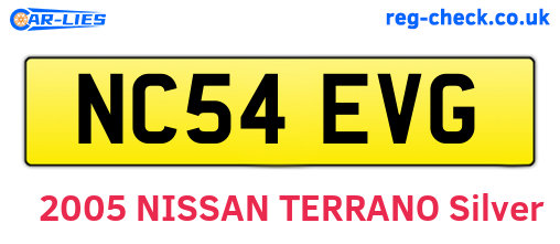 NC54EVG are the vehicle registration plates.