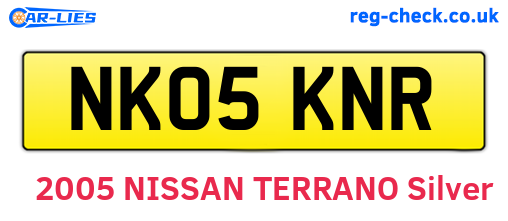 NK05KNR are the vehicle registration plates.