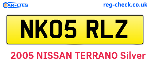 NK05RLZ are the vehicle registration plates.