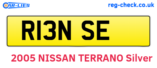 R13NSE are the vehicle registration plates.