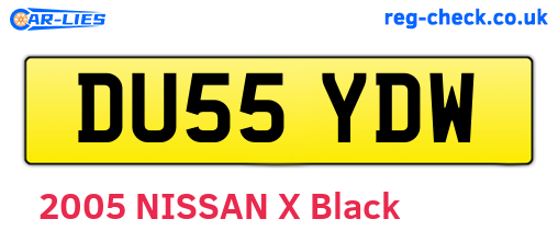 DU55YDW are the vehicle registration plates.
