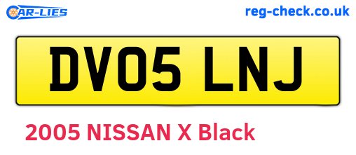 DV05LNJ are the vehicle registration plates.