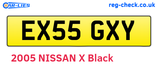 EX55GXY are the vehicle registration plates.