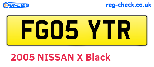 FG05YTR are the vehicle registration plates.