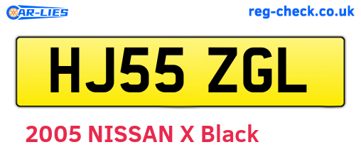 HJ55ZGL are the vehicle registration plates.