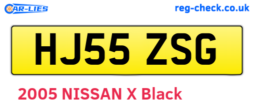 HJ55ZSG are the vehicle registration plates.