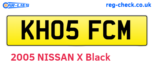KH05FCM are the vehicle registration plates.