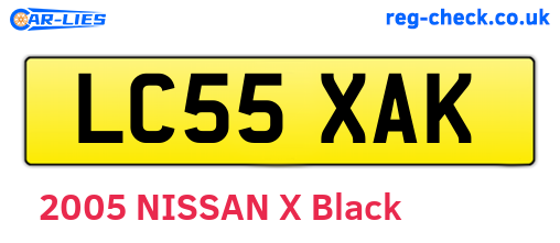 LC55XAK are the vehicle registration plates.