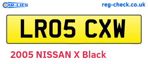 LR05CXW are the vehicle registration plates.