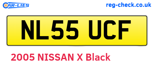 NL55UCF are the vehicle registration plates.