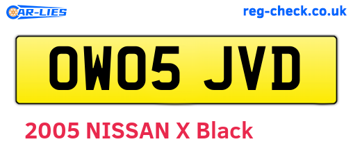 OW05JVD are the vehicle registration plates.