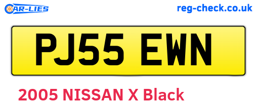 PJ55EWN are the vehicle registration plates.