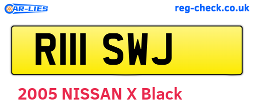 R111SWJ are the vehicle registration plates.