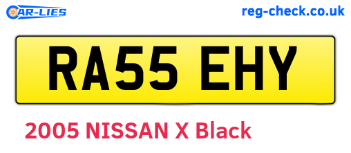 RA55EHY are the vehicle registration plates.