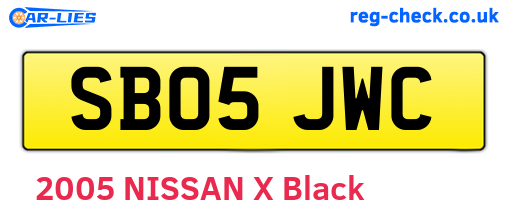 SB05JWC are the vehicle registration plates.