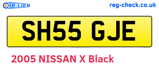 SH55GJE are the vehicle registration plates.