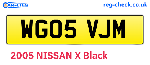 WG05VJM are the vehicle registration plates.