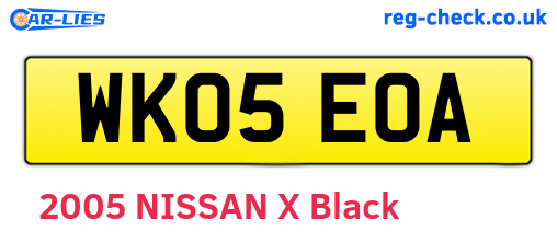 WK05EOA are the vehicle registration plates.