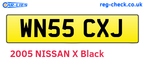 WN55CXJ are the vehicle registration plates.