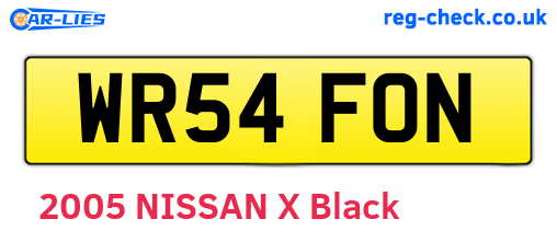 WR54FON are the vehicle registration plates.