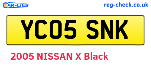 YC05SNK are the vehicle registration plates.