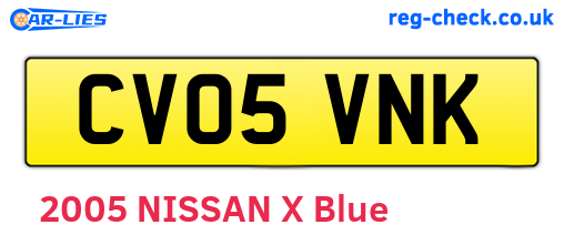 CV05VNK are the vehicle registration plates.