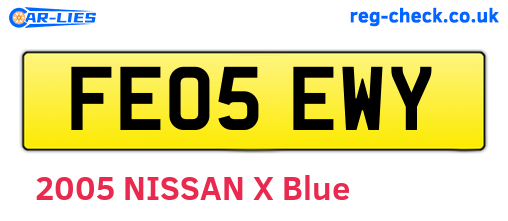 FE05EWY are the vehicle registration plates.