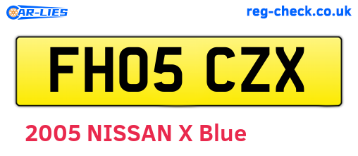FH05CZX are the vehicle registration plates.