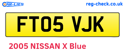 FT05VJK are the vehicle registration plates.