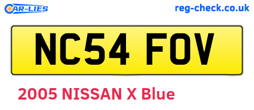 NC54FOV are the vehicle registration plates.