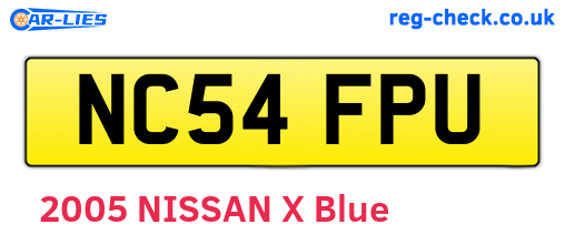 NC54FPU are the vehicle registration plates.