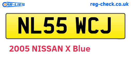 NL55WCJ are the vehicle registration plates.
