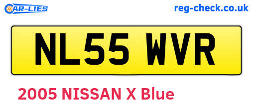 NL55WVR are the vehicle registration plates.