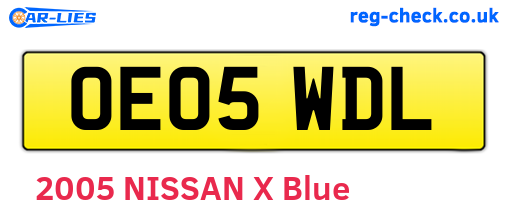 OE05WDL are the vehicle registration plates.