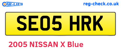 SE05HRK are the vehicle registration plates.