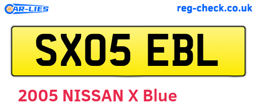 SX05EBL are the vehicle registration plates.