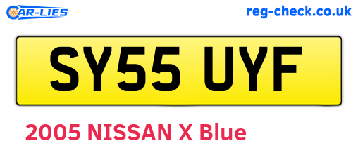 SY55UYF are the vehicle registration plates.