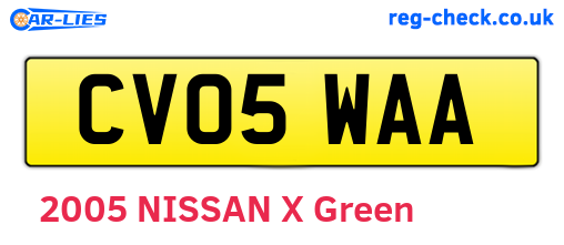 CV05WAA are the vehicle registration plates.