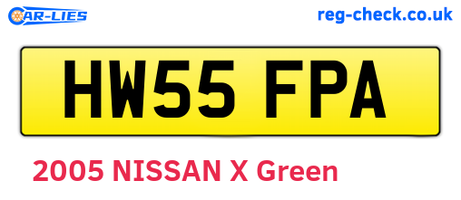HW55FPA are the vehicle registration plates.