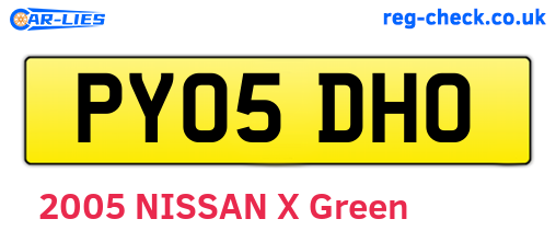 PY05DHO are the vehicle registration plates.