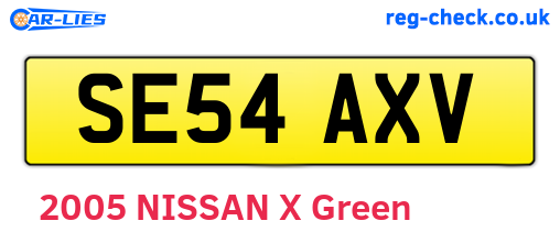 SE54AXV are the vehicle registration plates.