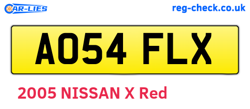 AO54FLX are the vehicle registration plates.