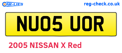 NU05UOR are the vehicle registration plates.