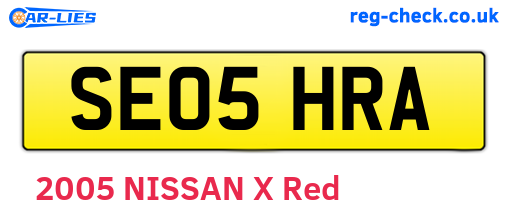 SE05HRA are the vehicle registration plates.