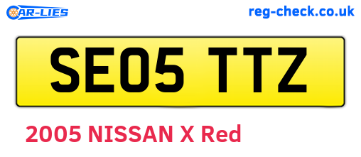 SE05TTZ are the vehicle registration plates.
